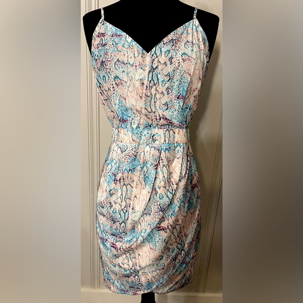 Lovers + Friends Starlight Tulip Pastel Python Spaghetti Strap Dress Size Small
